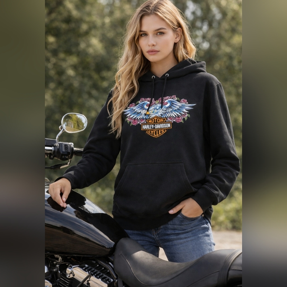 HARLEY-DAVIDSON WOMEN'S HOODIE WITH EAGLE DESIGN
